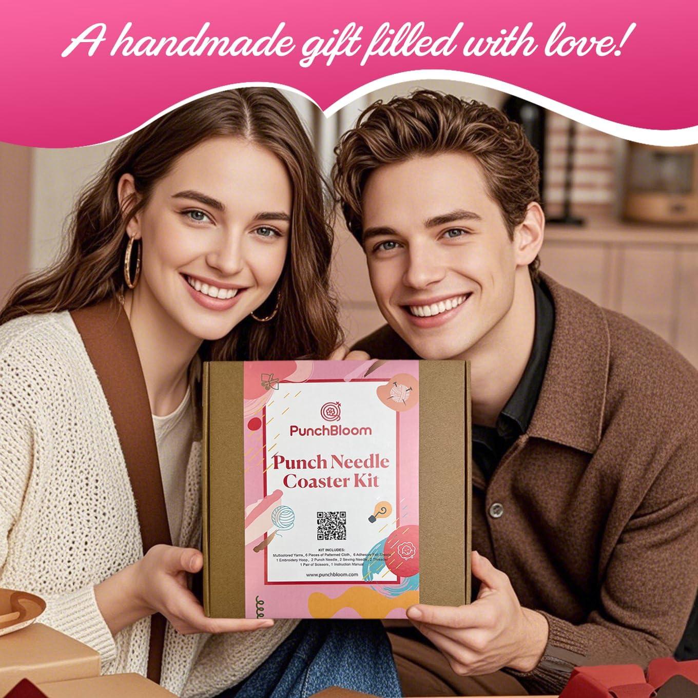 Kit de Punch Needle PunchBloom para Adultos - 6 Posavasos Vida Marina