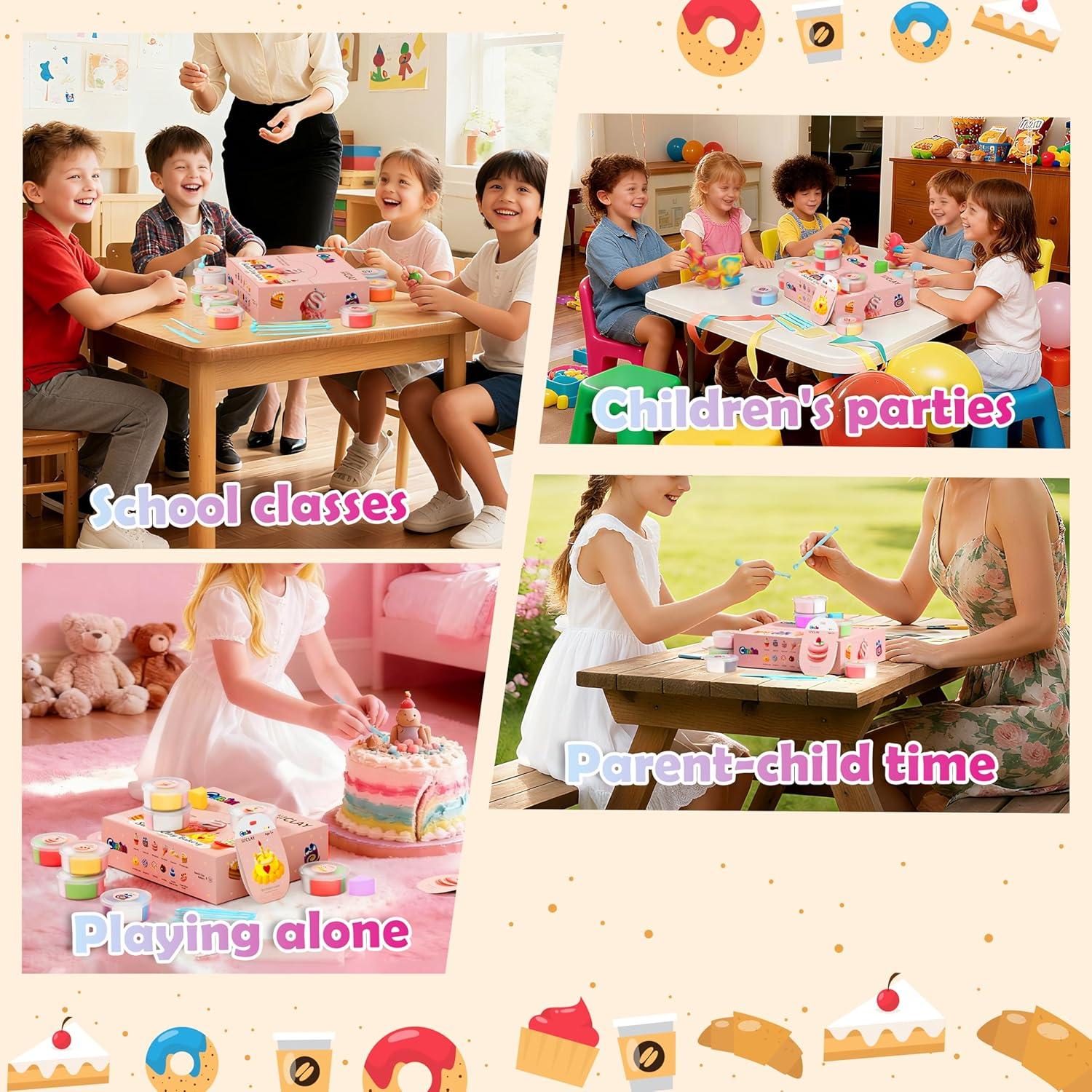 Kit de Arcilla Secada al Aire CyAJM - 12 Cajas Tema Pastel