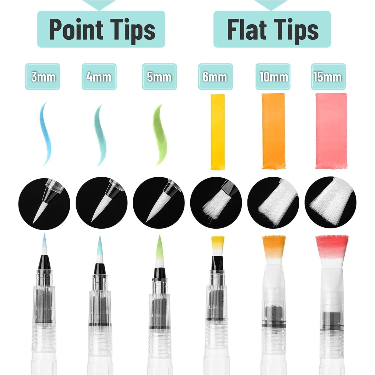 Marcadores de Pincel Acuarelables Mr. Pen - Set de 6 Unidades