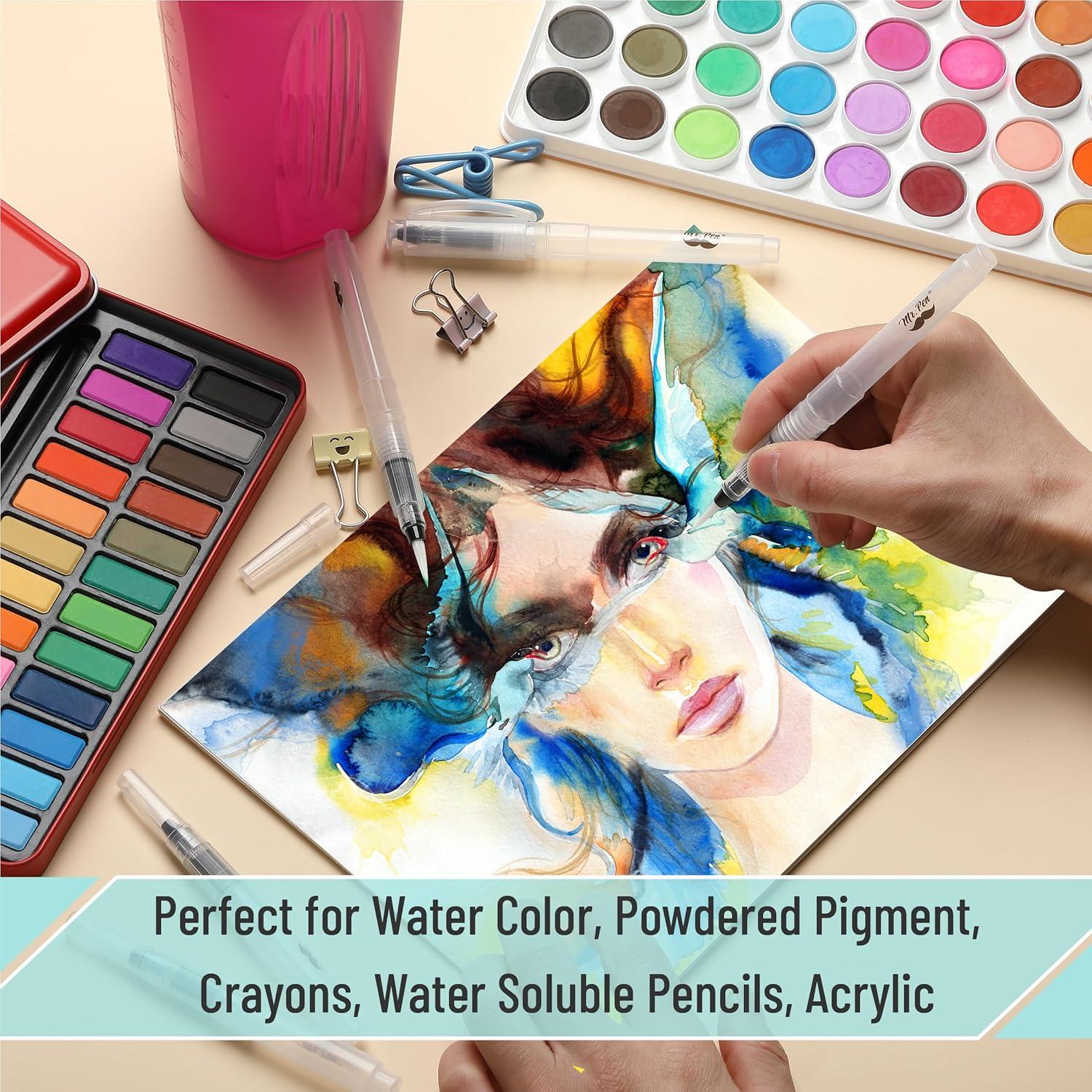 Marcadores de Pincel Acuarelables Mr. Pen - Set de 6 Unidades