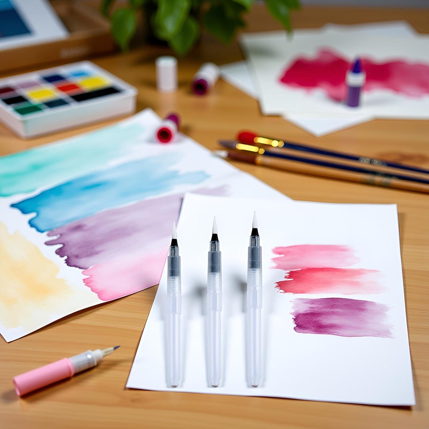 Juego de 3 Pinceles de Agua Recargables Mozff - Acuarela