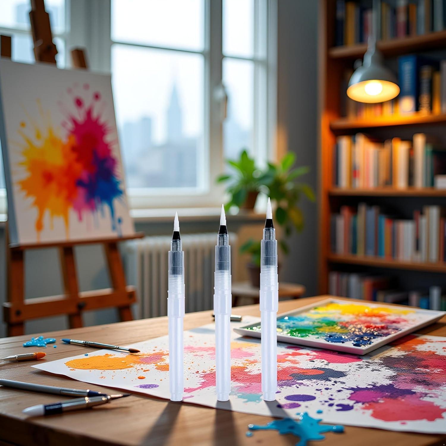 Juego de 3 Pinceles de Agua Recargables Mozff - Acuarela