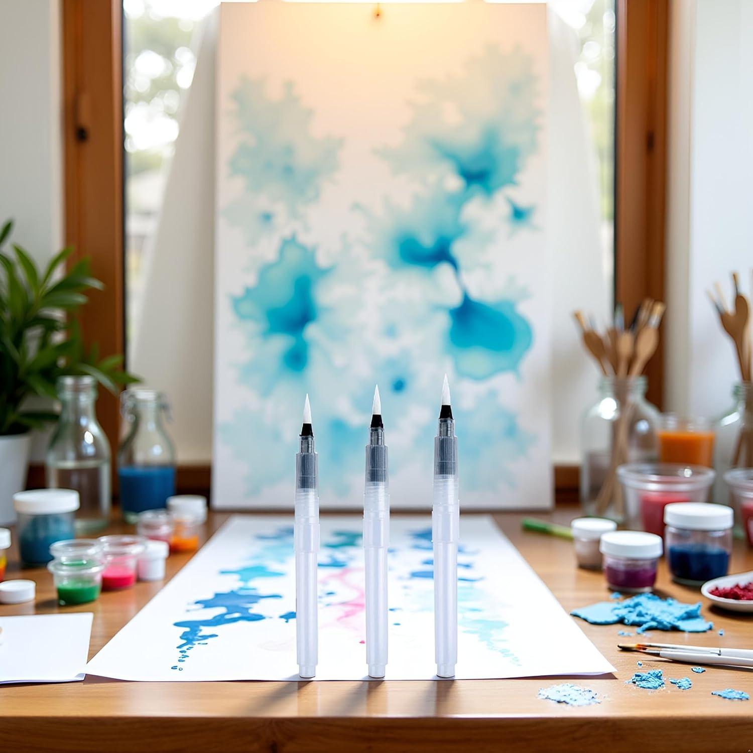 Juego de 3 Pinceles de Agua Recargables Mozff - Acuarela