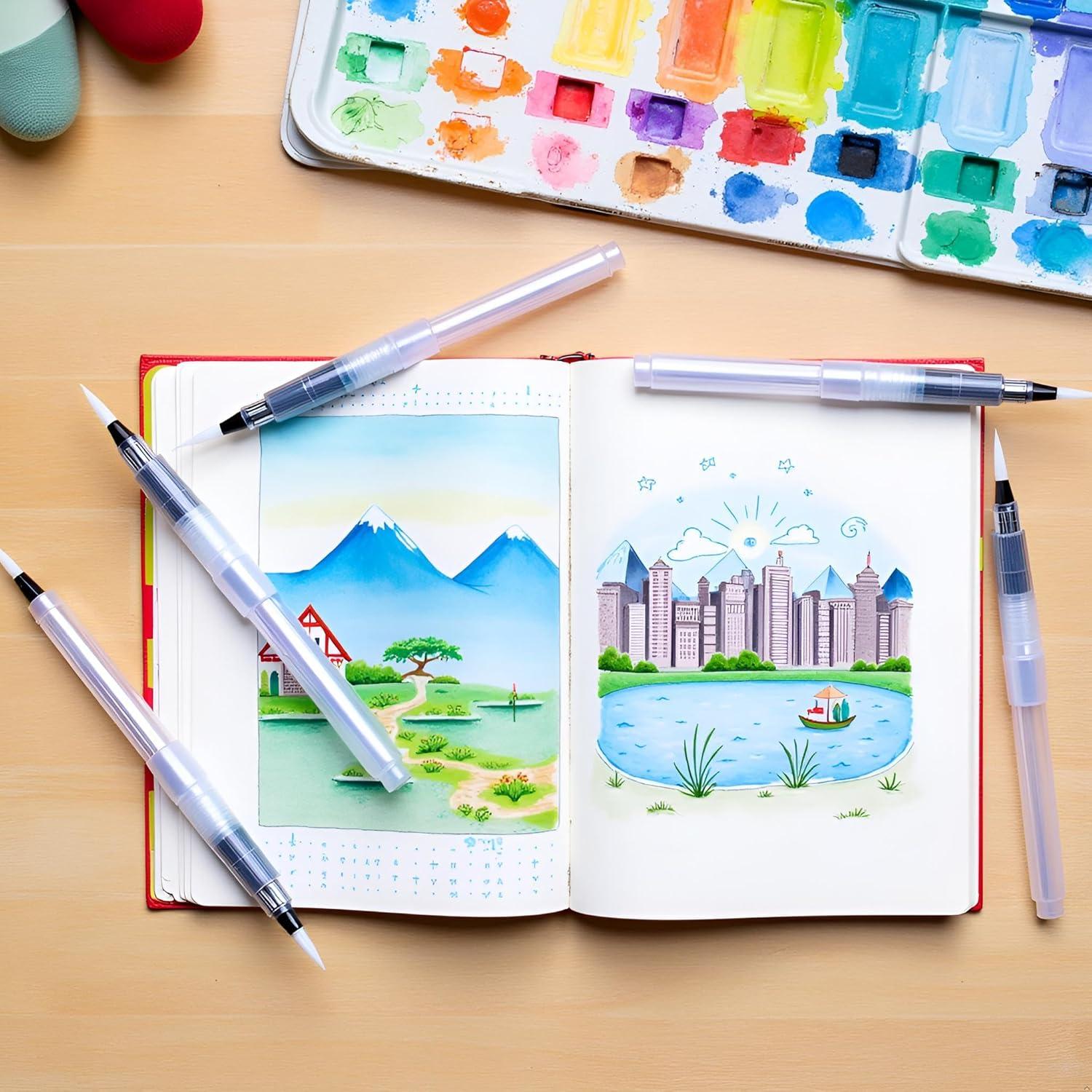 Juego de 3 Pinceles de Agua Recargables Mozff - Acuarela