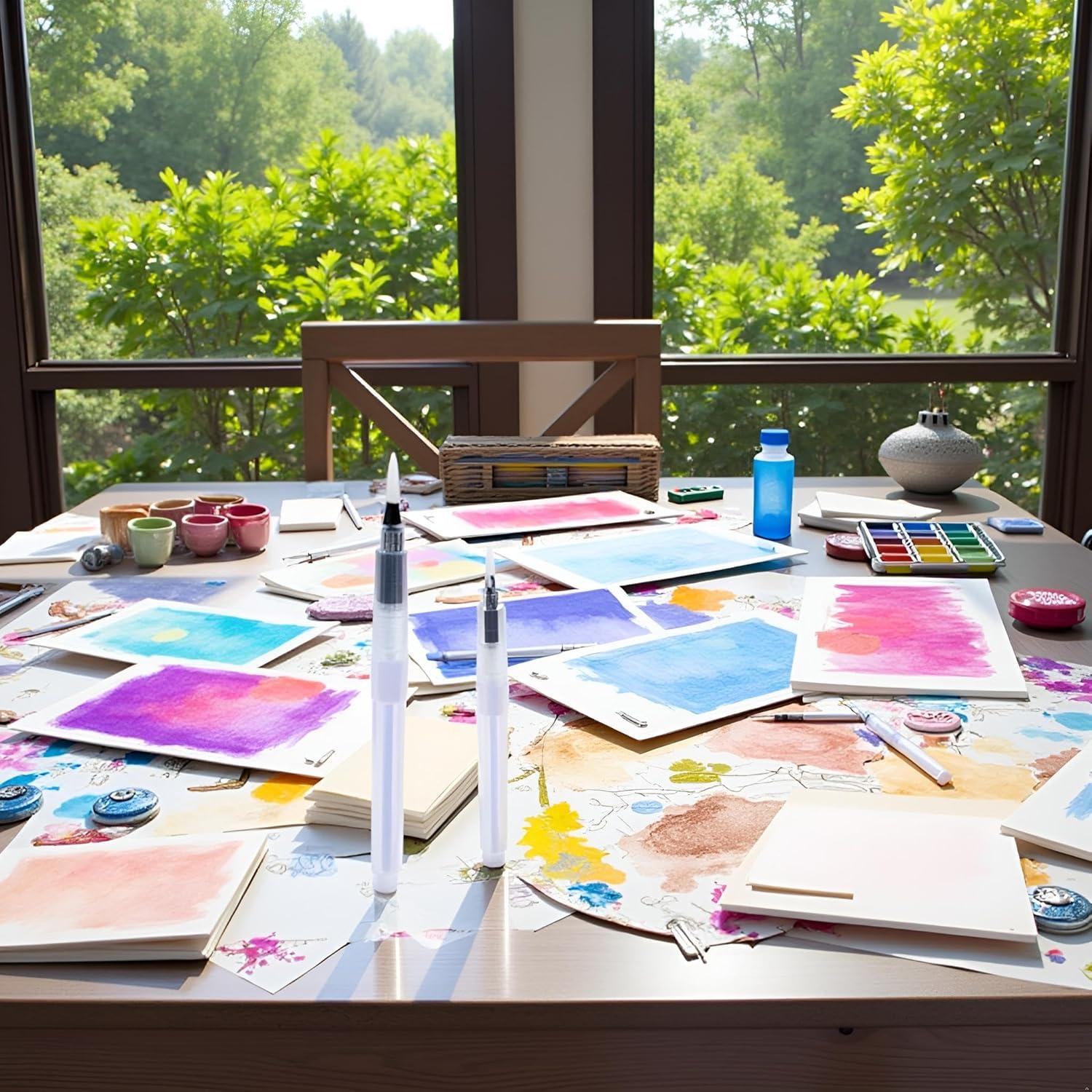 Juego de 3 Pinceles de Agua Recargables Mozff - Acuarela