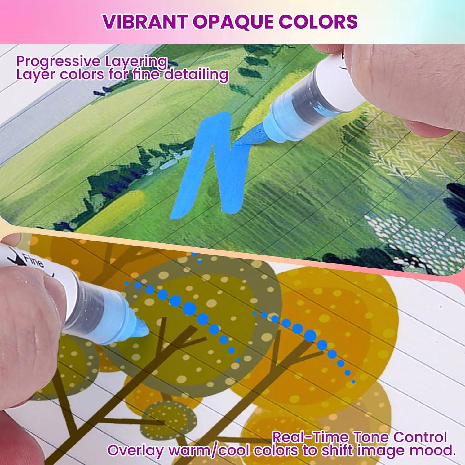 Marcadores Acrílicos CHARSOCO 12 Colores Doble Punta 220g