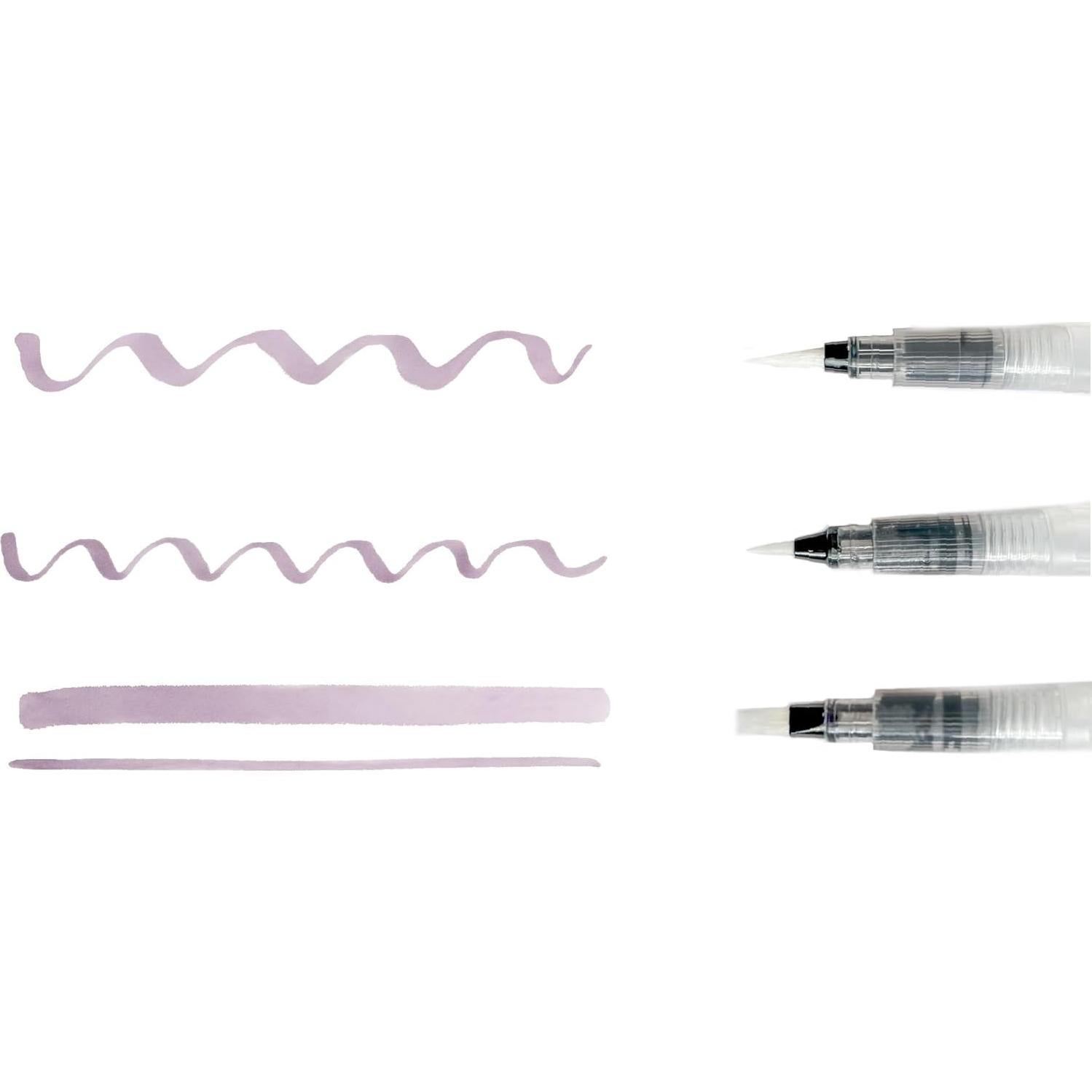 Plumas Acuarelables Zebra Pen Set de 3 con Puntas Flexibles