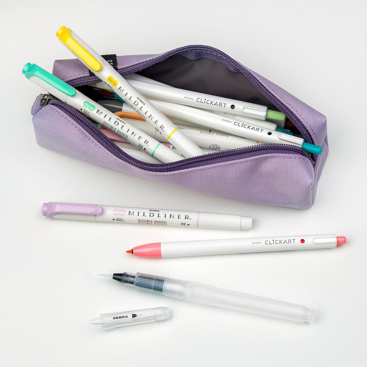 Plumas Acuarelables Zebra Pen Set de 3 con Puntas Flexibles