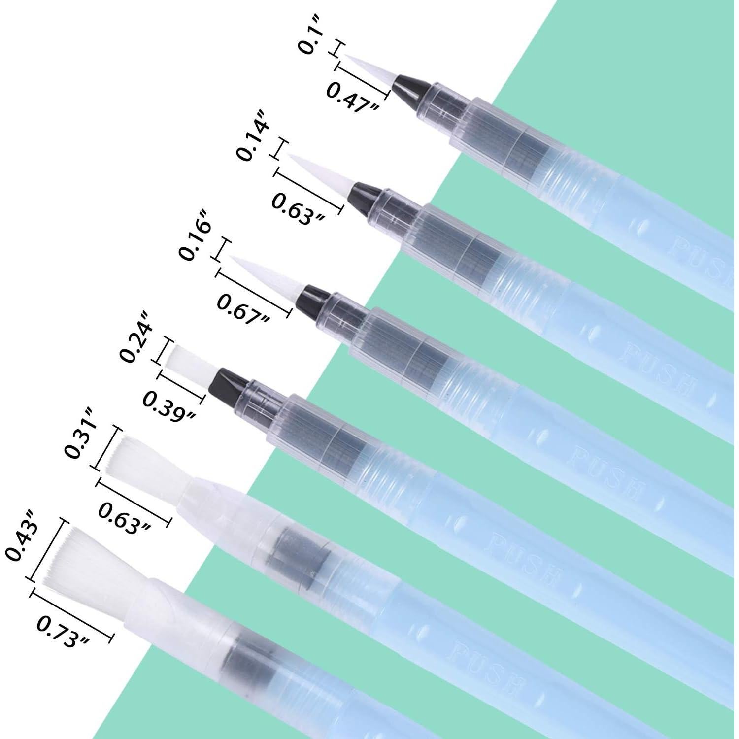 Juego de 6 Pinceles de Acuarela Wisdompro - Puntas Puntiagudas y Planas