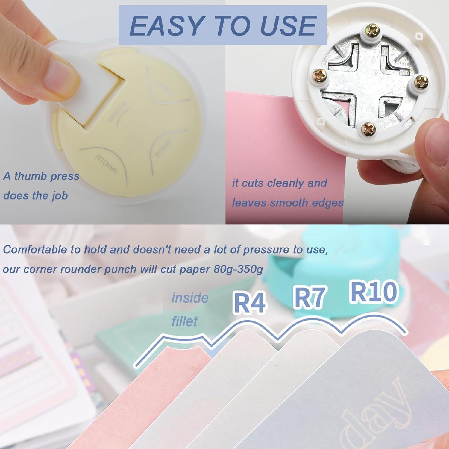 Troquelador de esquinas 4 en 1 PRENDI - Púrpura, 4 tamaños