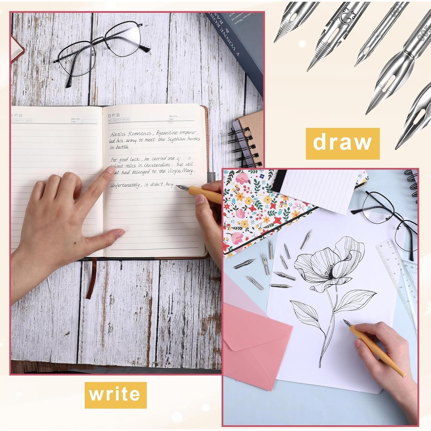 Conjunto de Plumas de Inmersión Larrel 11 Pcs con Soporte