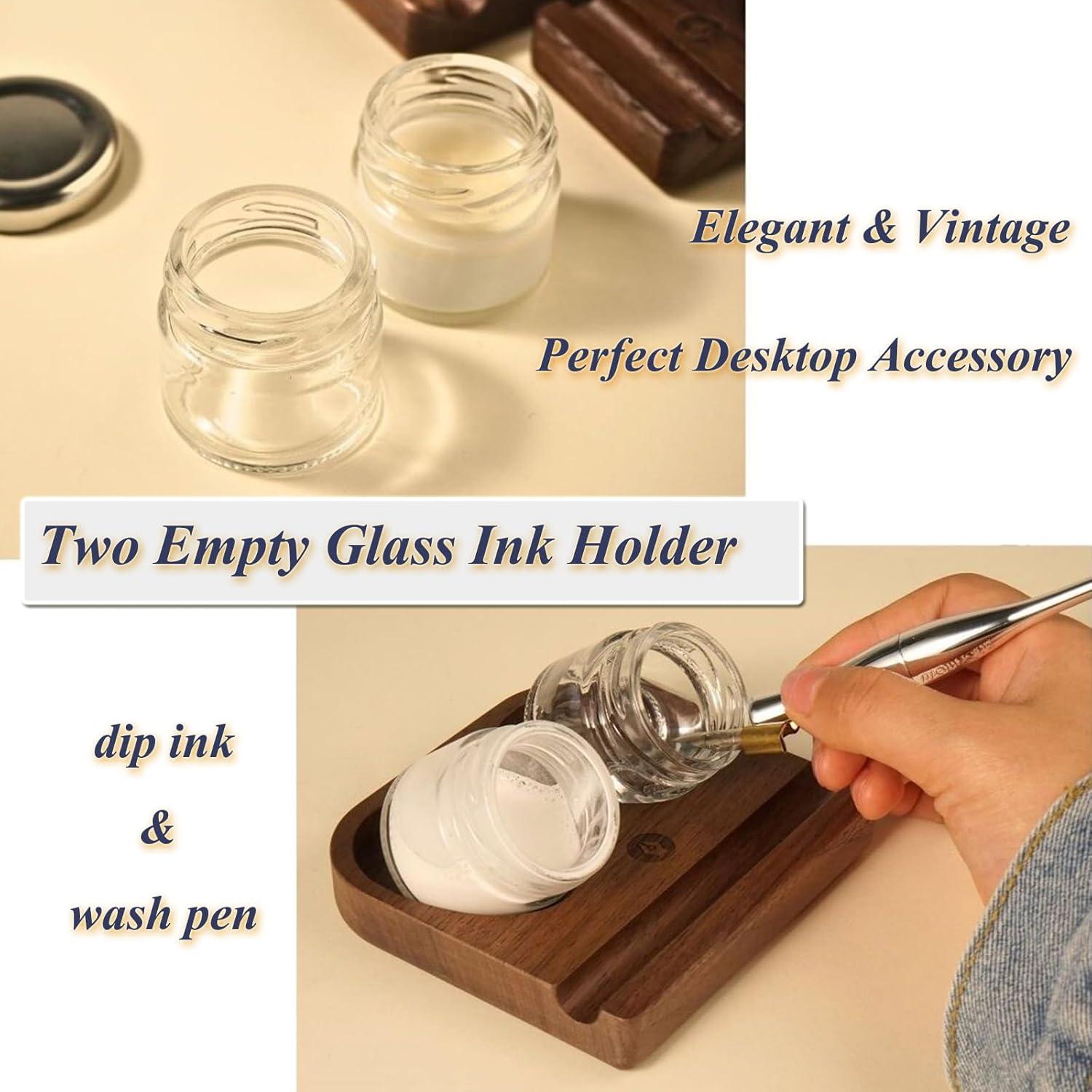 Soporte de Pluma de Caligrafía Yushen con Botellas de Tinta