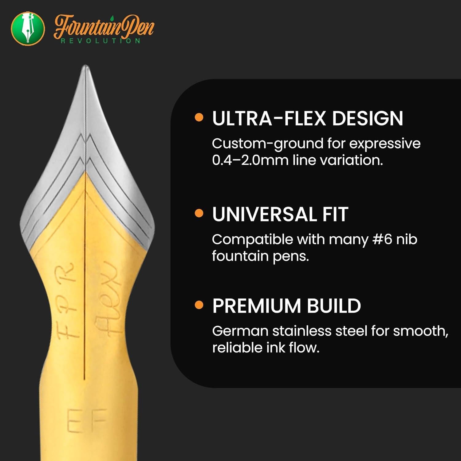 Pluma Fuente FPR #6 Dos Tonos EF Ultra Flex - Acero Inoxidable