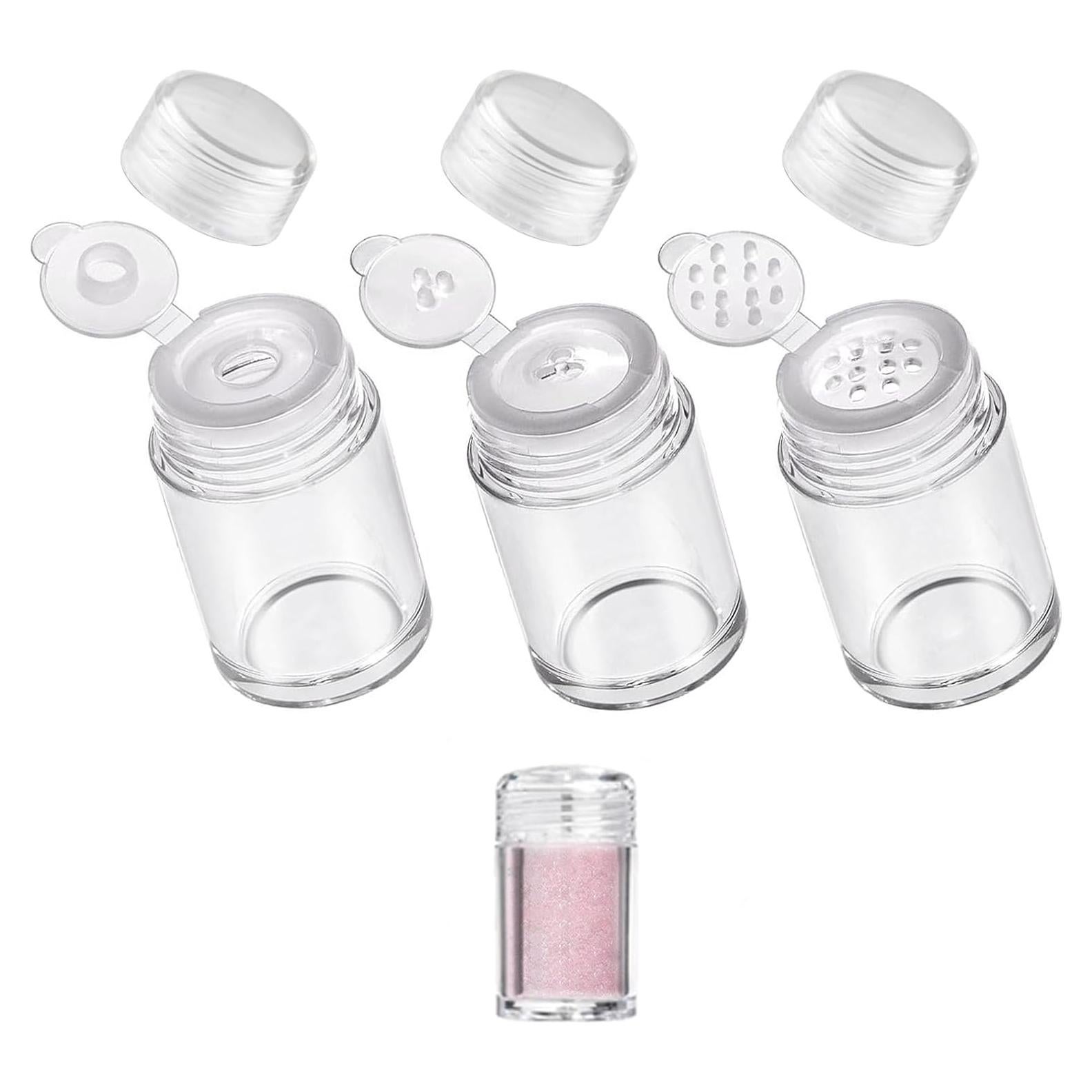 3 Botellas de Polvo ZGGAZCA 10 ml Viaje Plástico Transparente