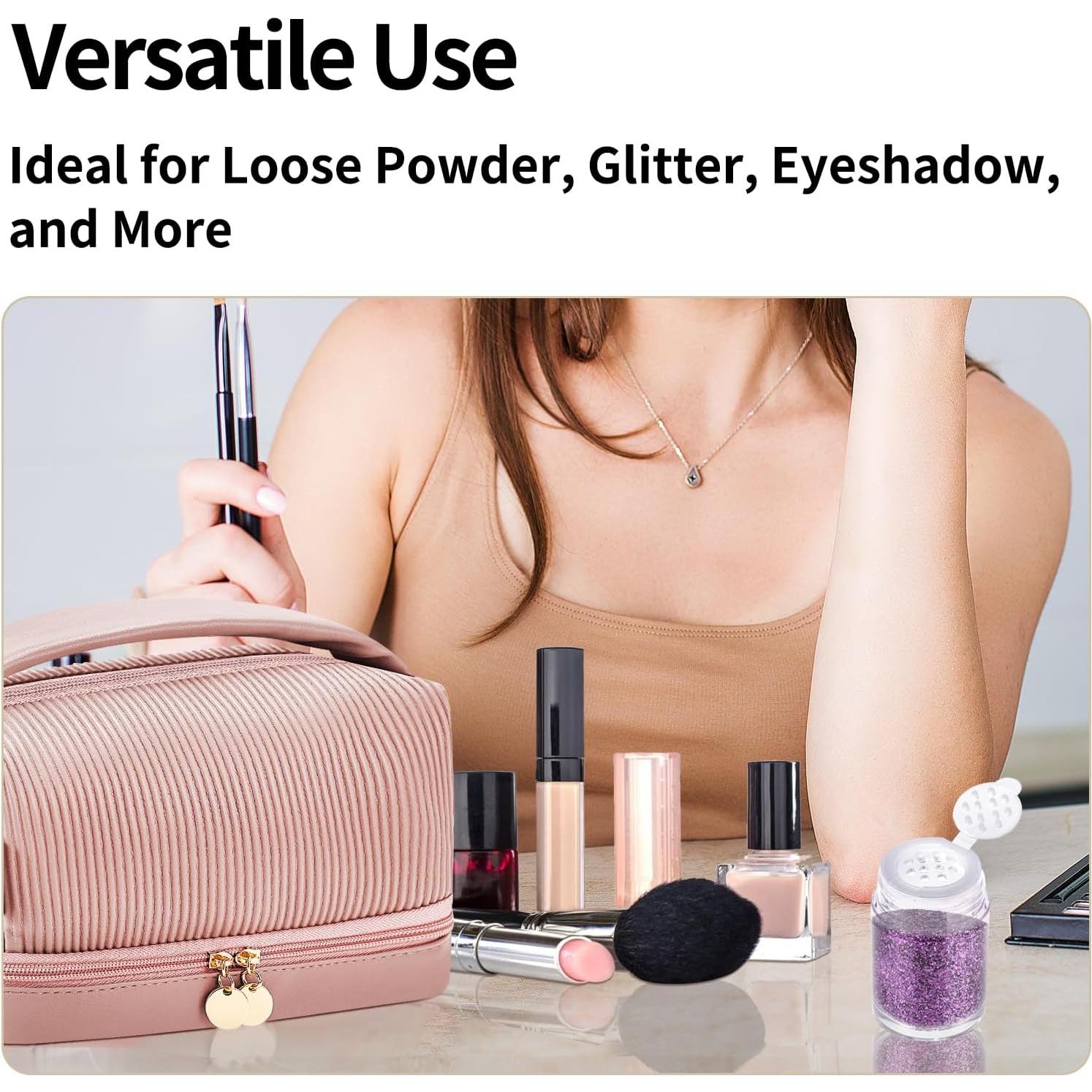 3 Botellas de Polvo ZGGAZCA 10 ml Viaje Plástico Transparente