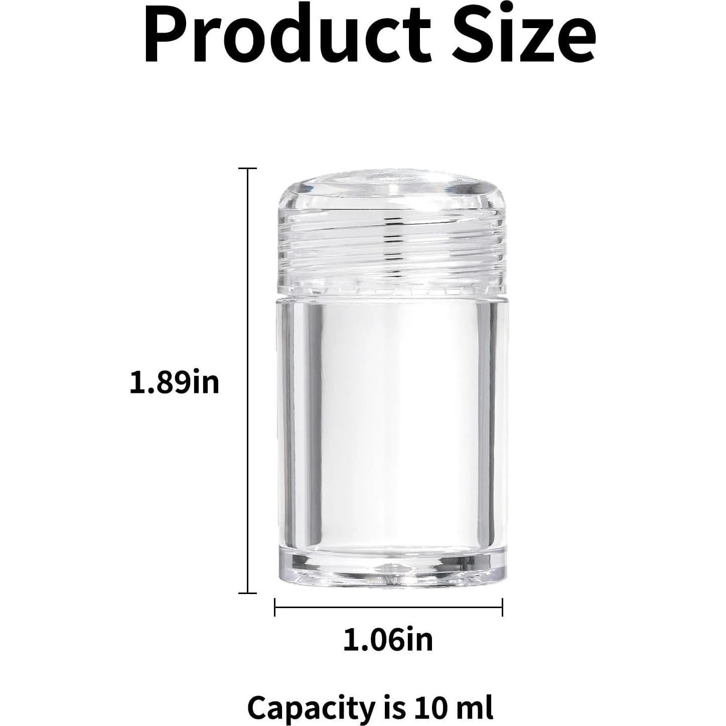 3 Botellas de Polvo ZGGAZCA 10 ml Viaje Plástico Transparente