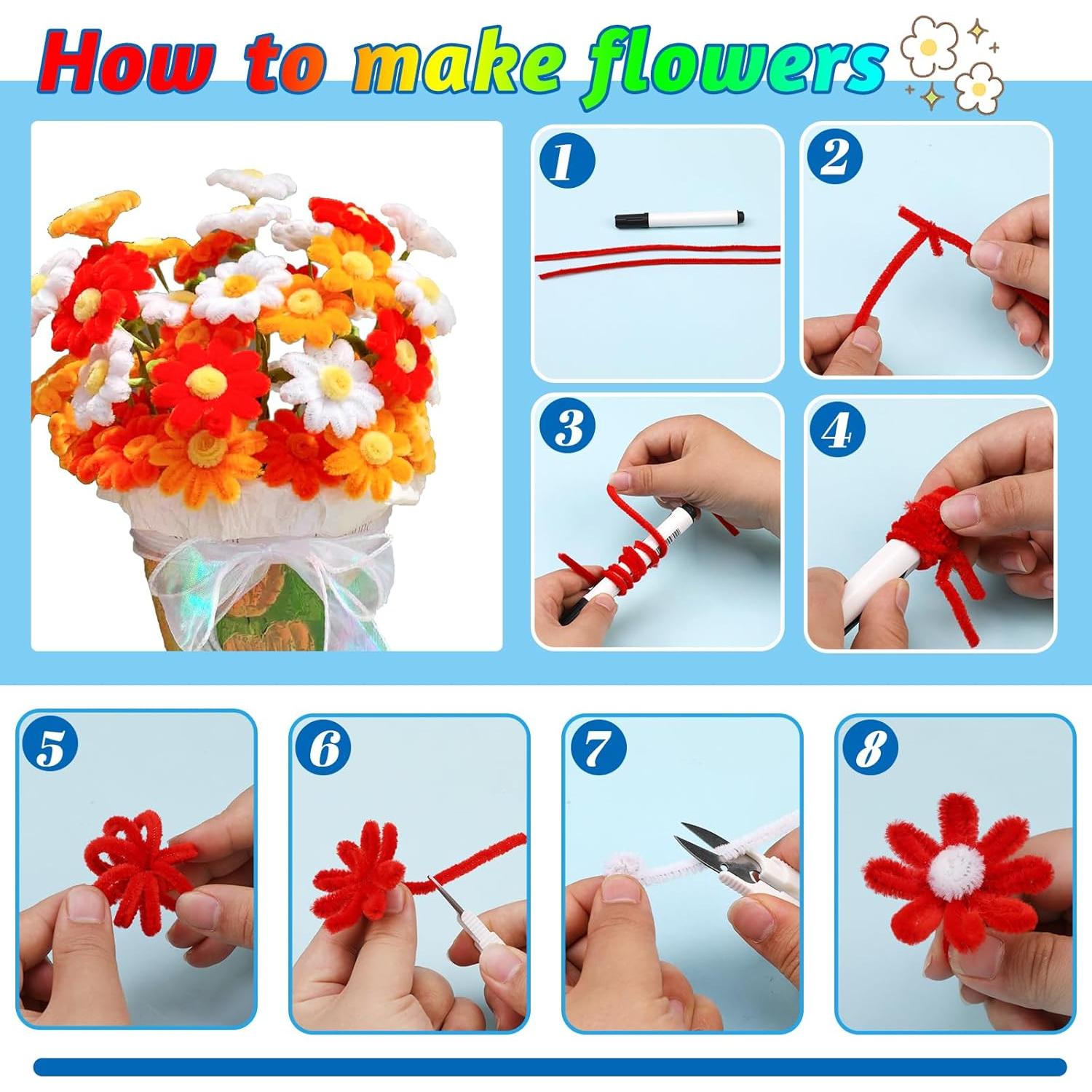 200 Limpiapipas Chenille Multicolores ZXIIXZ para Manualidades