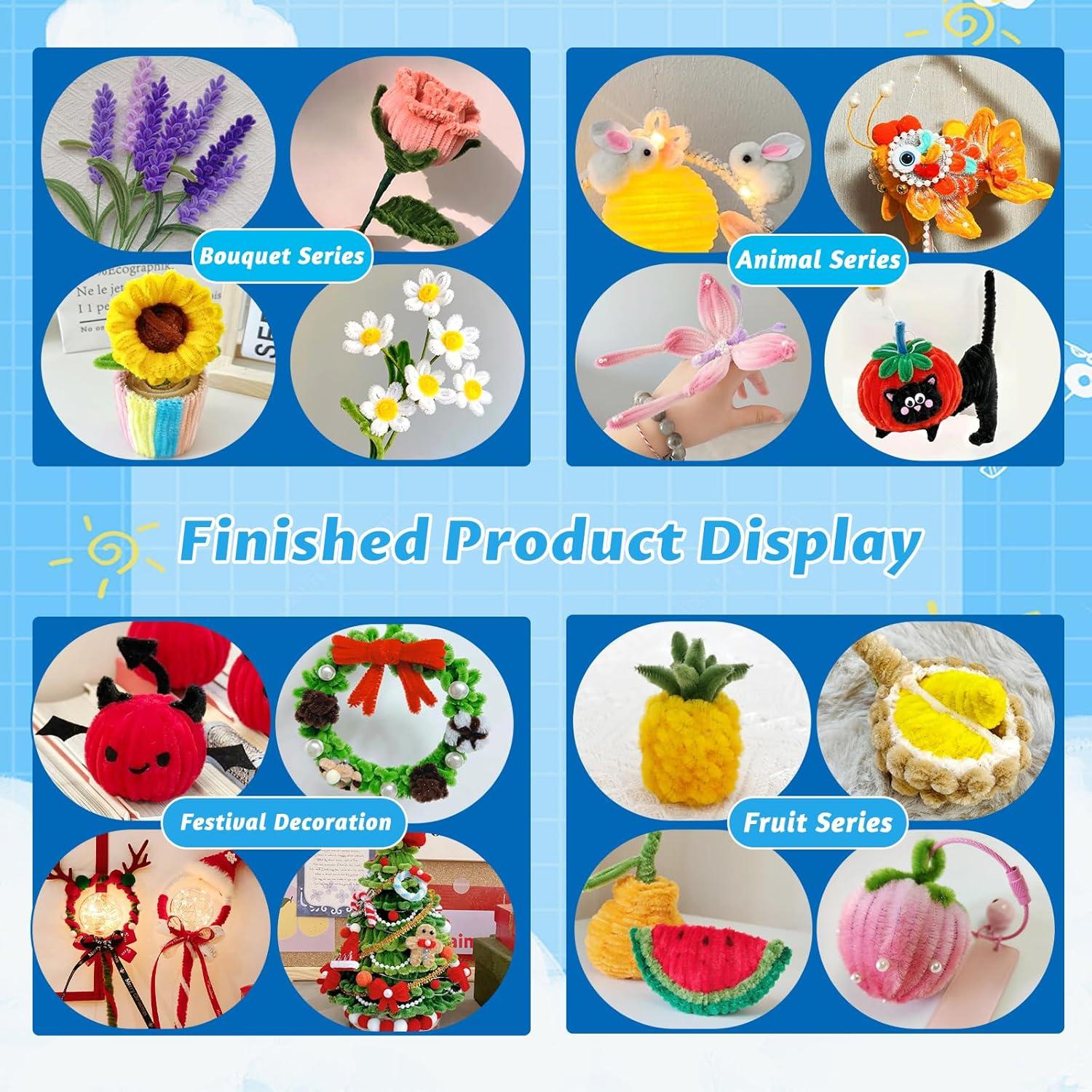 200 Limpiapipas Chenille Multicolores ZXIIXZ para Manualidades