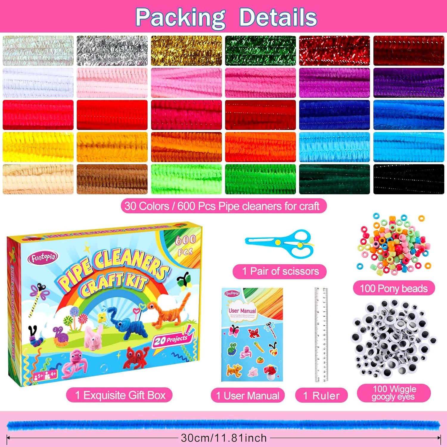 Kit de Manualidades Funtopia con 600 Limpiapipas Multicolor