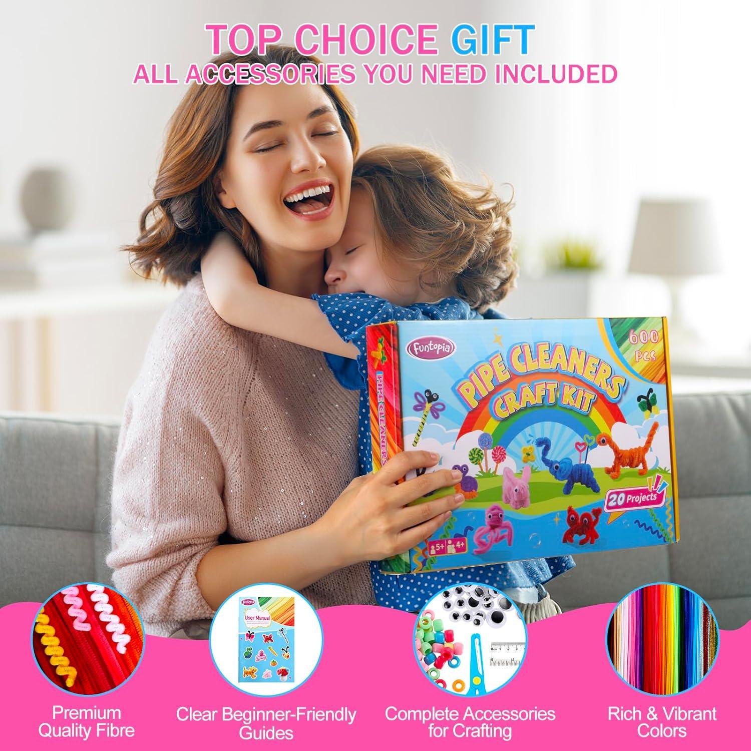 Kit de Manualidades Funtopia con 600 Limpiapipas Multicolor