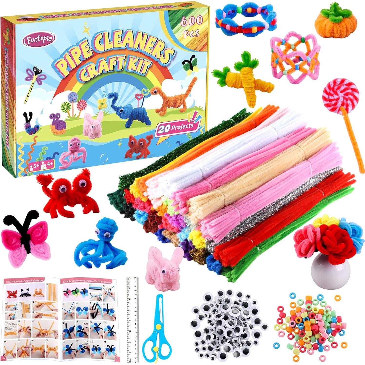Kit de Manualidades Funtopia con 600 Limpiapipas Multicolor