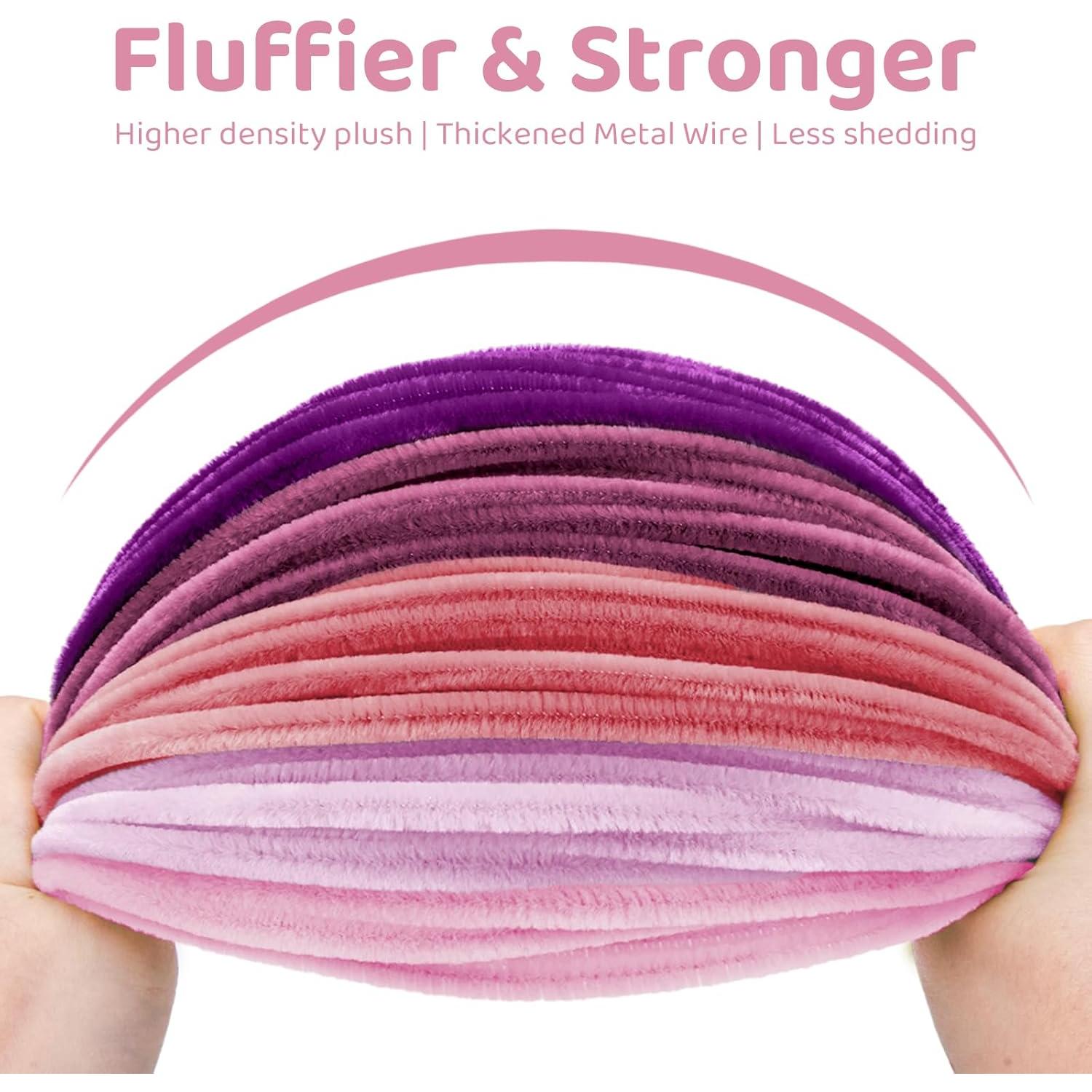 Limpiapipas Chenille GUWINA 500 Pcs Rosa Pastel y Púrpura 30 cm