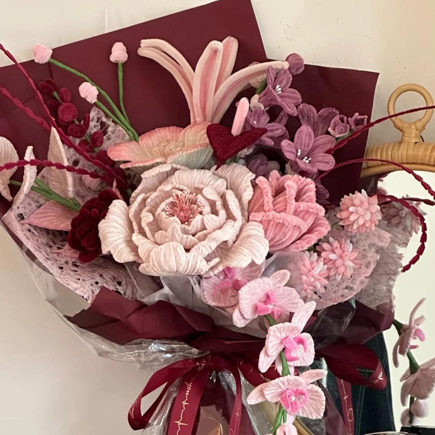 Limpiapipas Chenille GUWINA 500 Pcs Rosa Pastel y Púrpura 30 cm