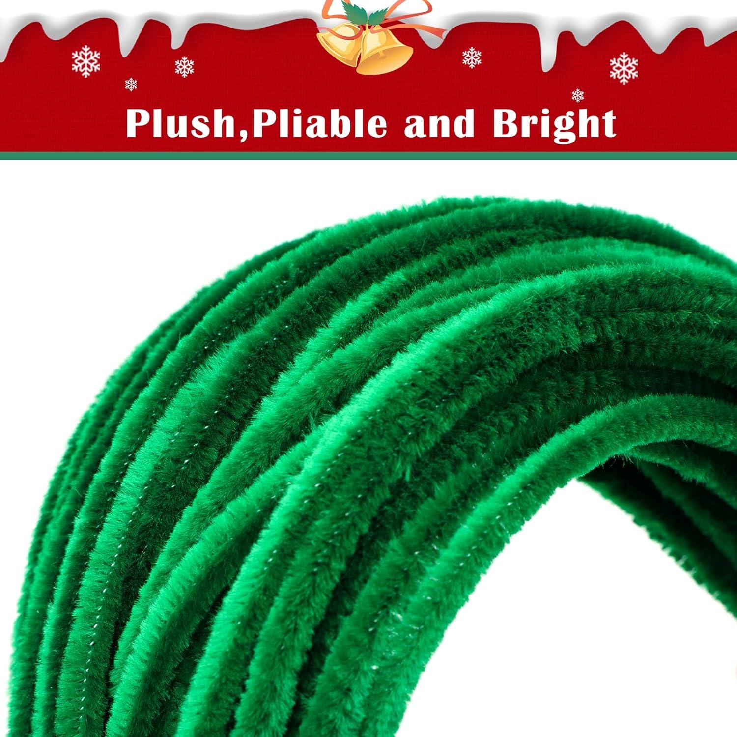 Limpiapipas Navidad 200Pcs jijAcraft 30.48cm Verde Rojo