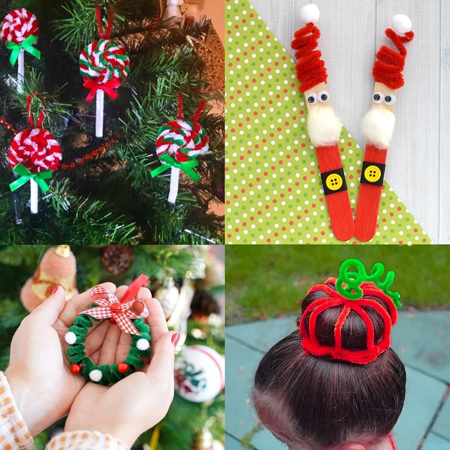 Limpiapipas Navidad 200Pcs jijAcraft 30.48cm Verde Rojo