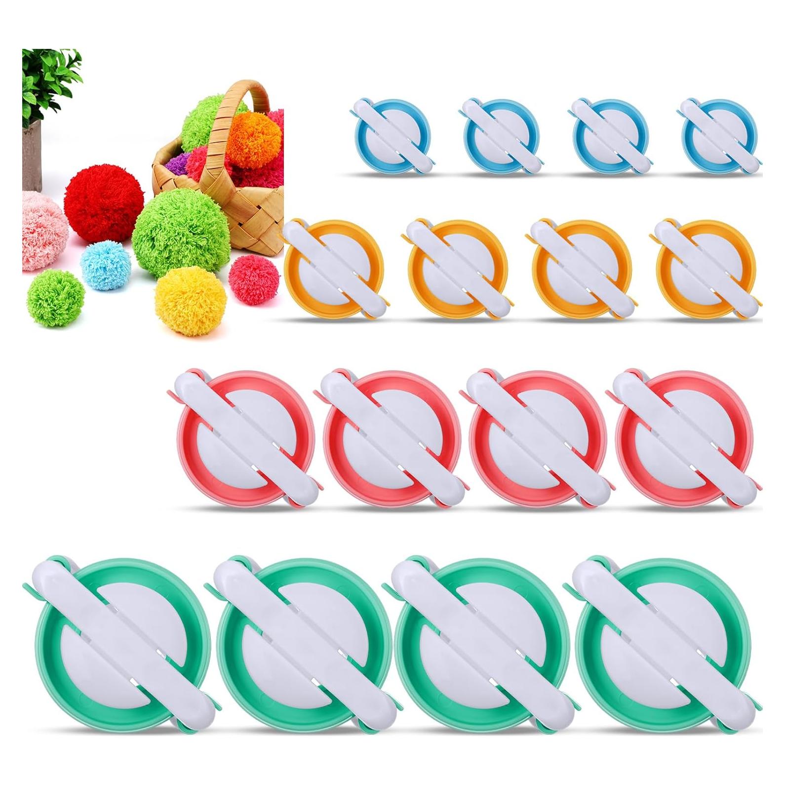 Kit de Hacedores de Pompones Suncalla 16 Piezas 4 Tamaños