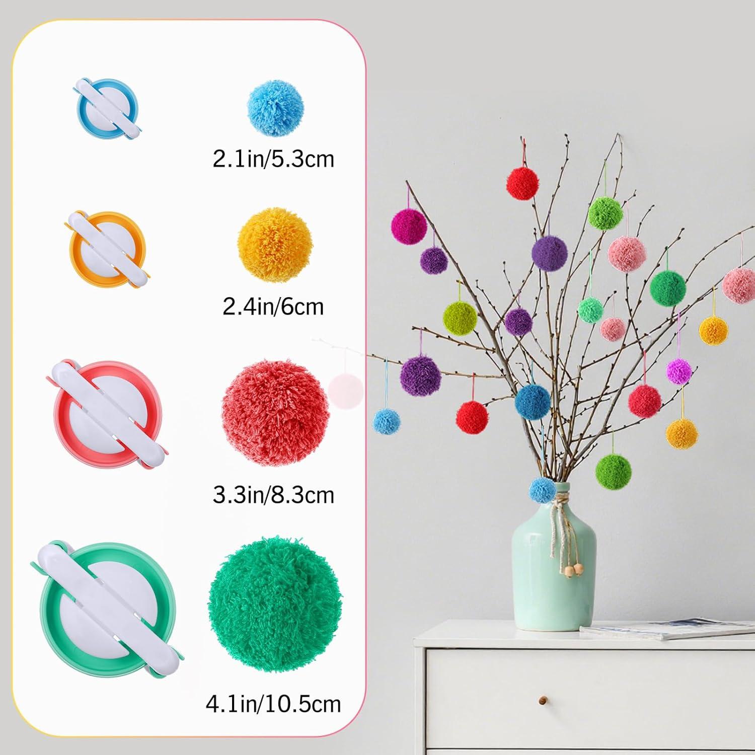 Kit de Hacedores de Pompones Suncalla 16 Piezas 4 Tamaños