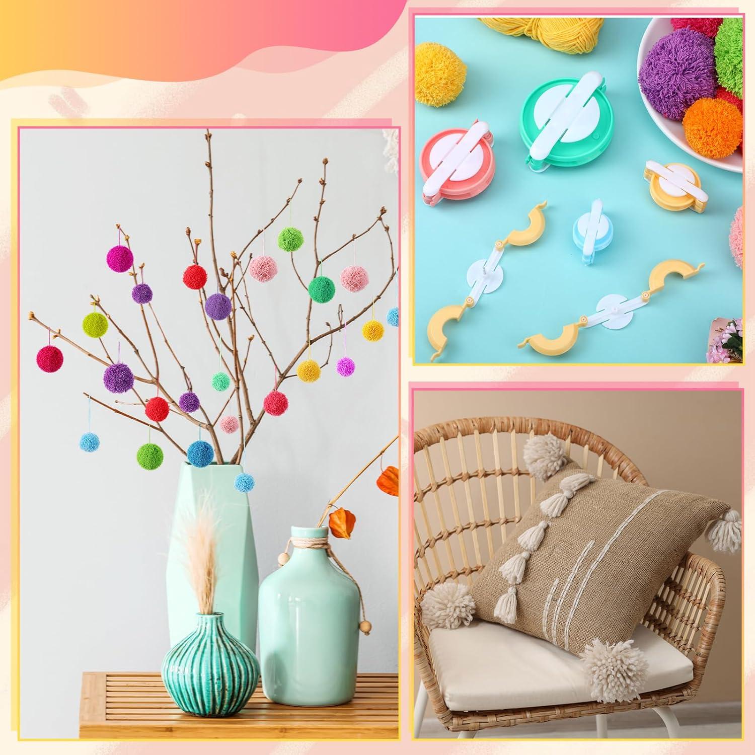 Kit de Hacedores de Pompones Suncalla 16 Piezas 4 Tamaños