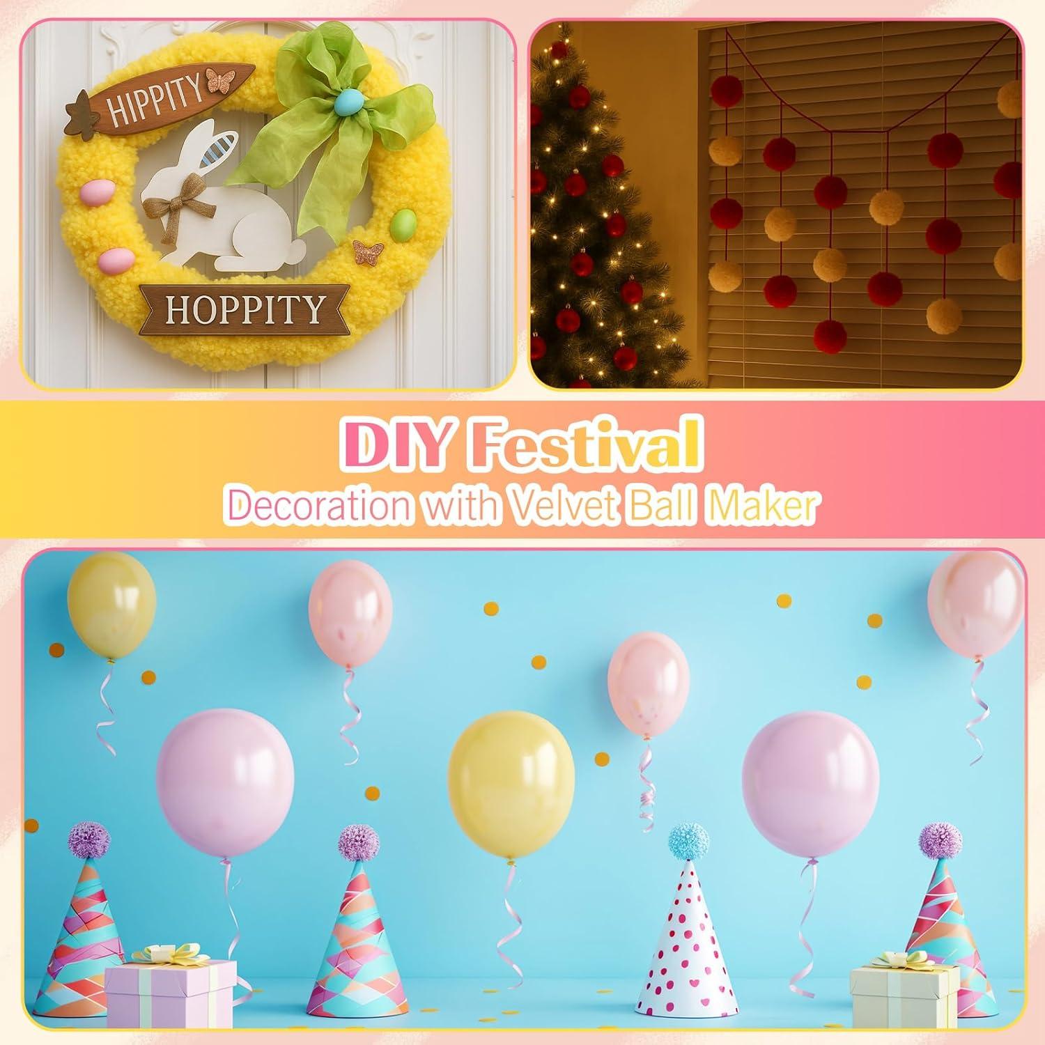 Kit de Hacedores de Pompones Suncalla 16 Piezas 4 Tamaños