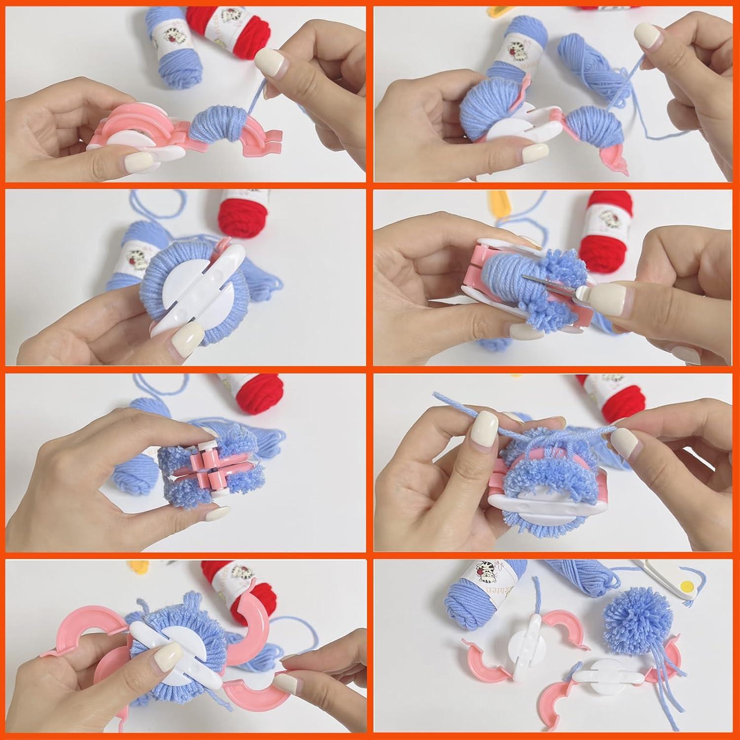 Juego de Herramientas para Pompoms CHELIZIYA 4 Tamaños con Tijeras