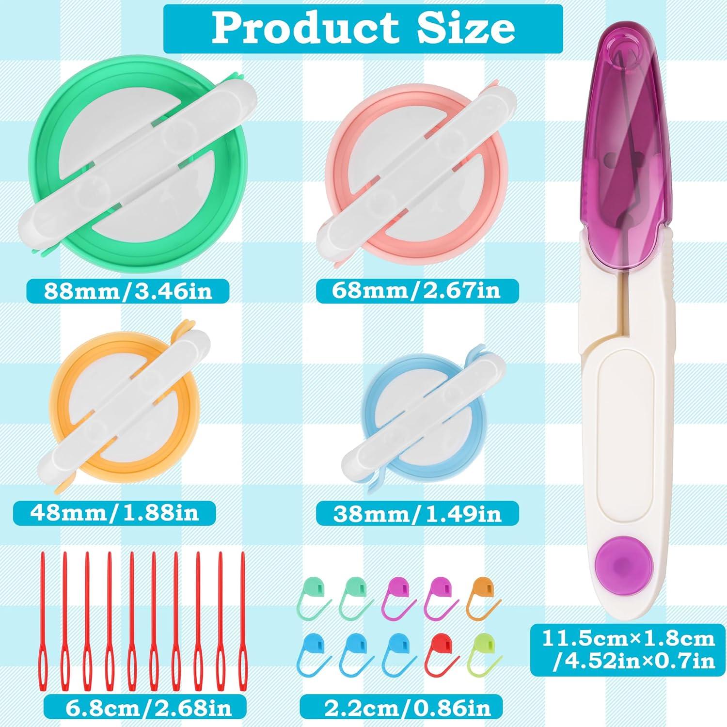 Set de Herramientas para Hacer Pompones Zhaoyao 4 Tamaños con Tijeras