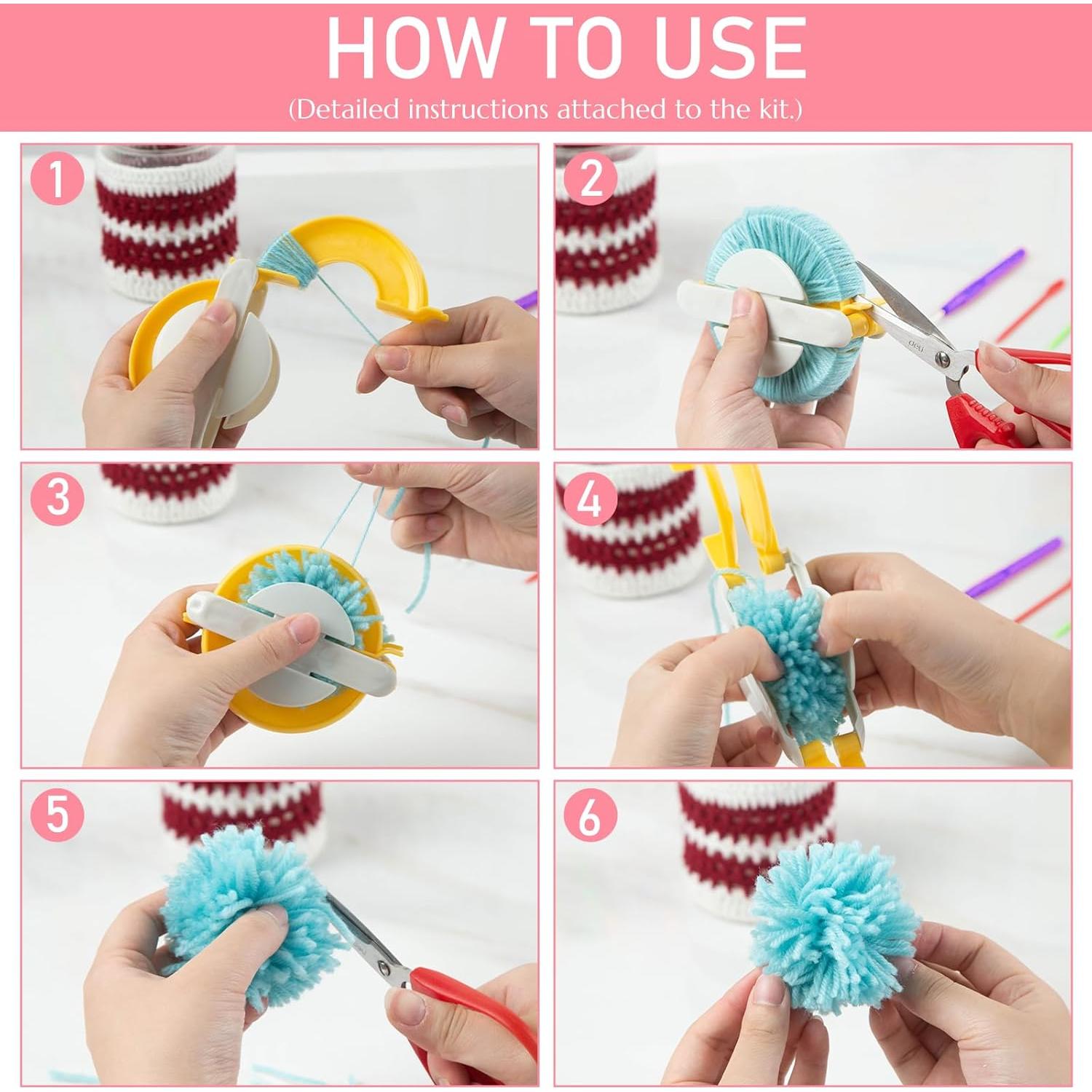 Kit de Hacedores de Pom Pom VGOODALL 20PCS Multicolor