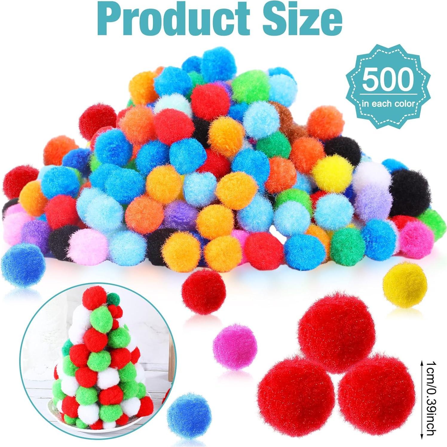 10000 Pompones Multicolor 1 cm Poen para Manualidades
