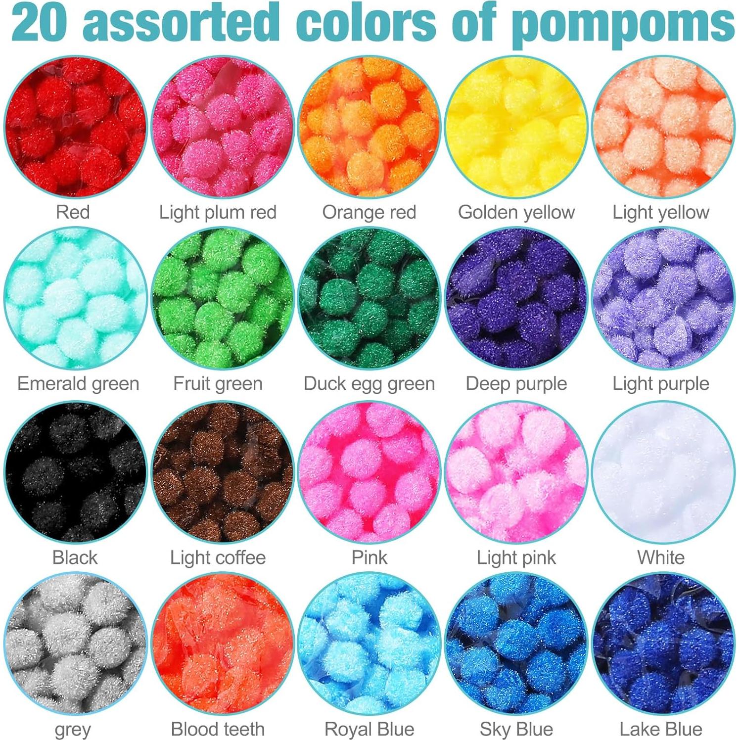 10000 Pompones Multicolor 1 cm Poen para Manualidades