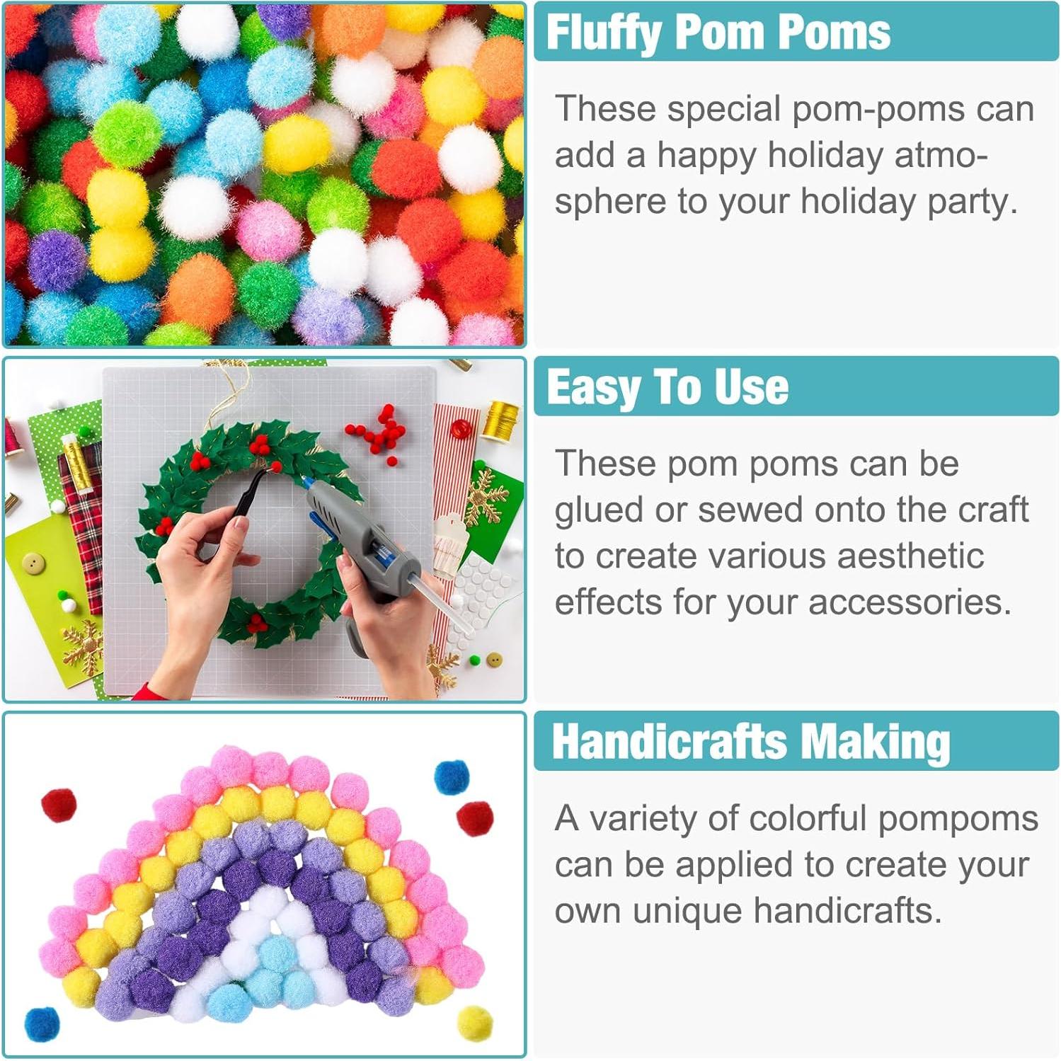 10000 Pompones Multicolor 1 cm Poen para Manualidades