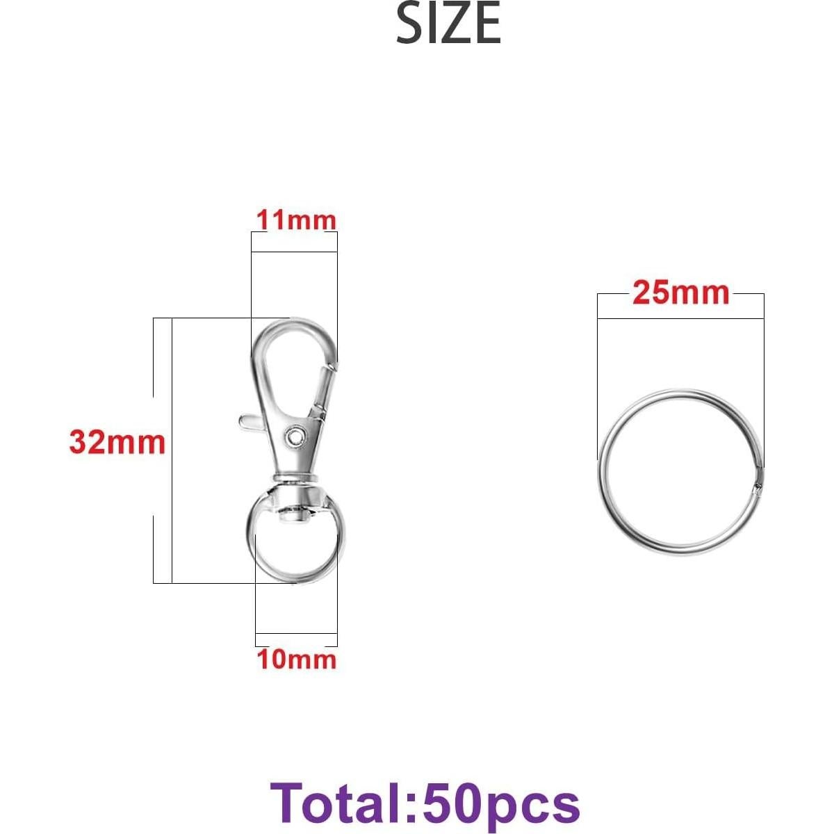 Ganchos de Snap Giratorios ZoloAJay 50 Piezas Metal Plateado