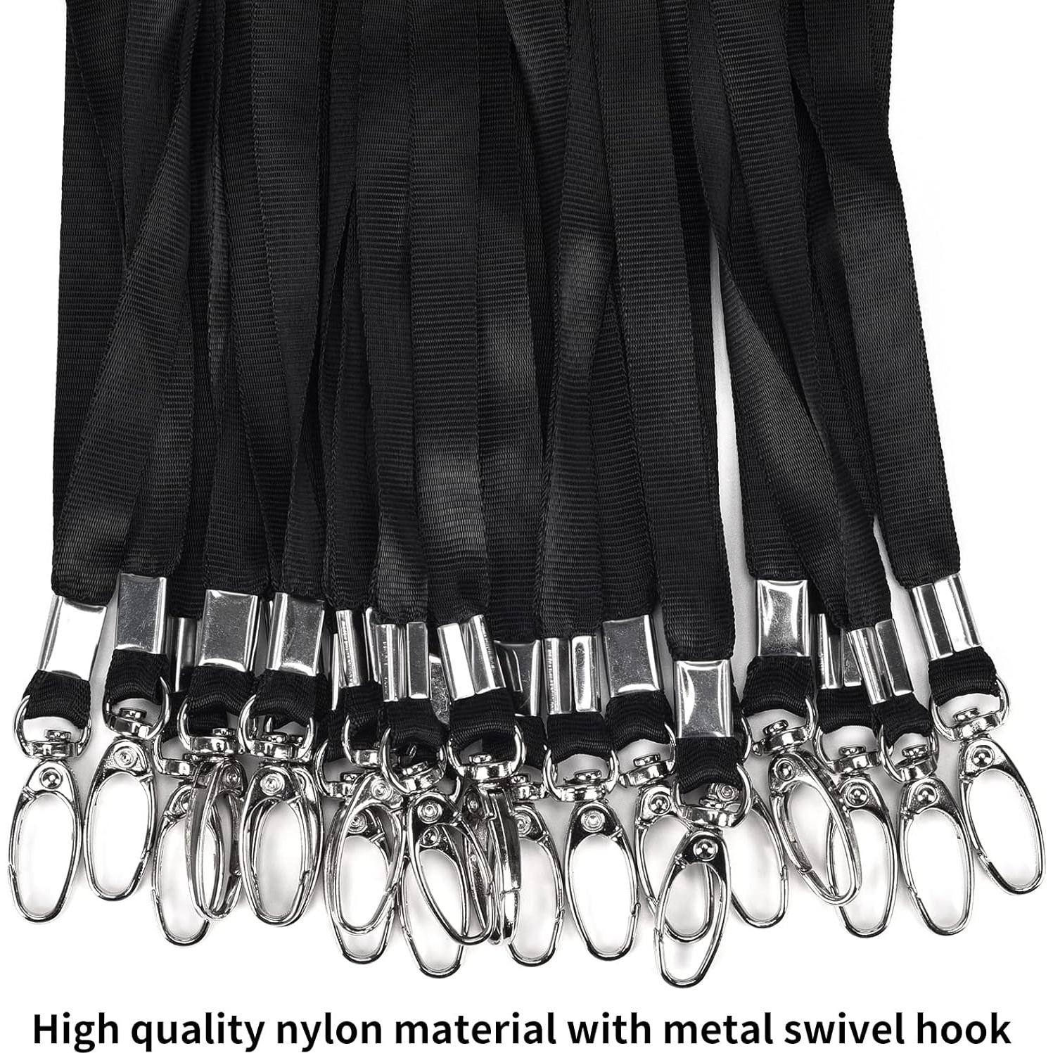 20 Cintas de Cuello Nylon Negro CaseBuy con Gancho Giratorio