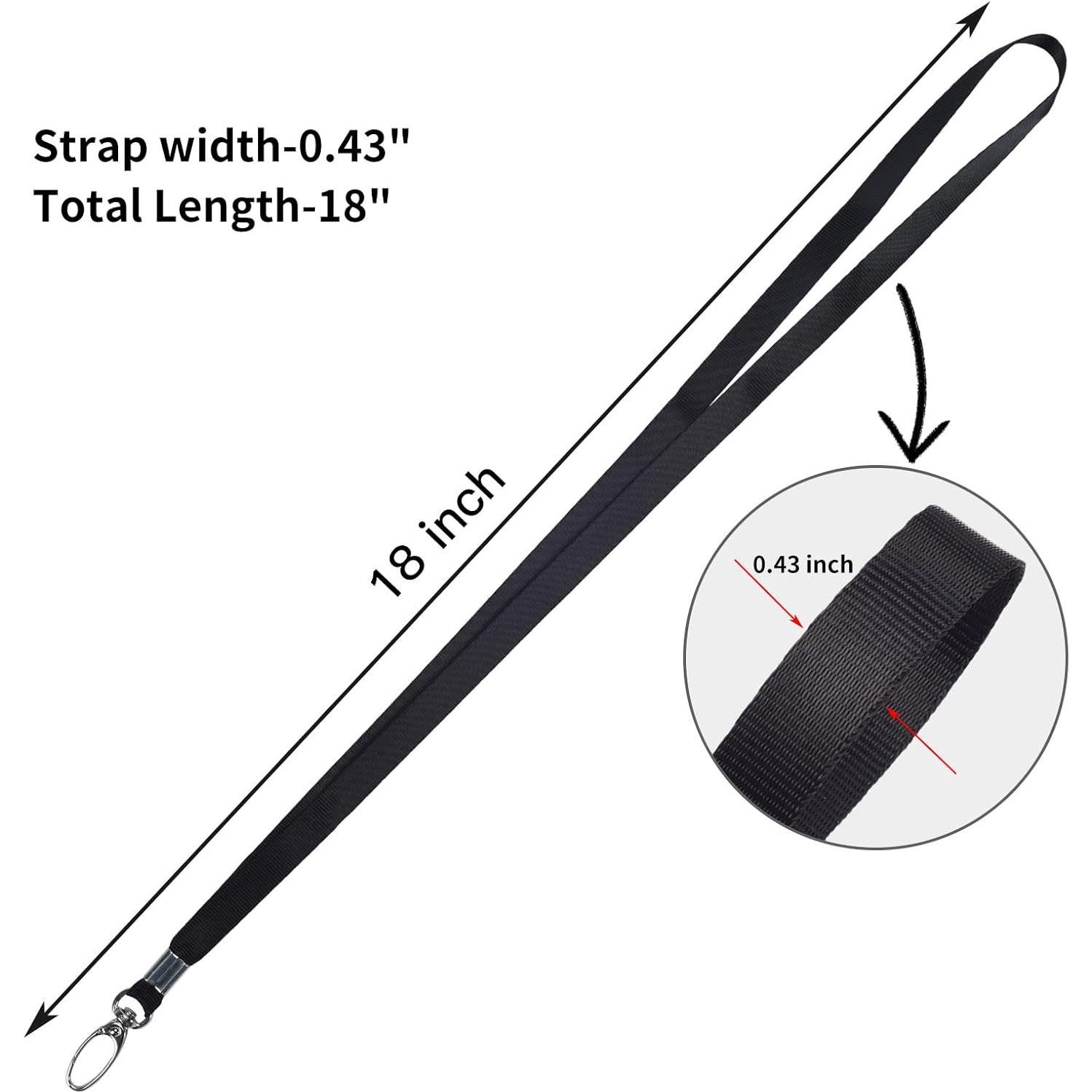 20 Cintas de Cuello Nylon Negro CaseBuy con Gancho Giratorio