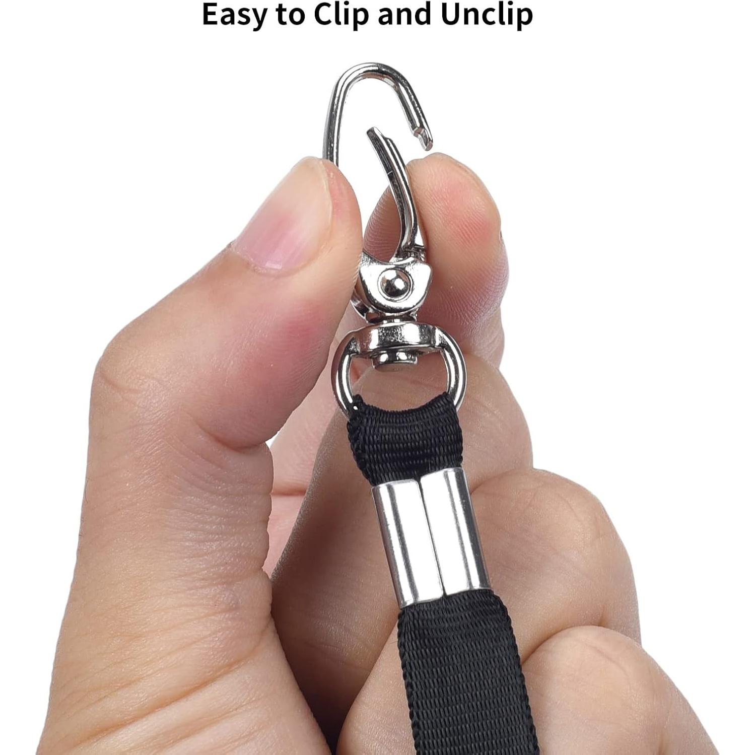 20 Cintas de Cuello Nylon Negro CaseBuy con Gancho Giratorio