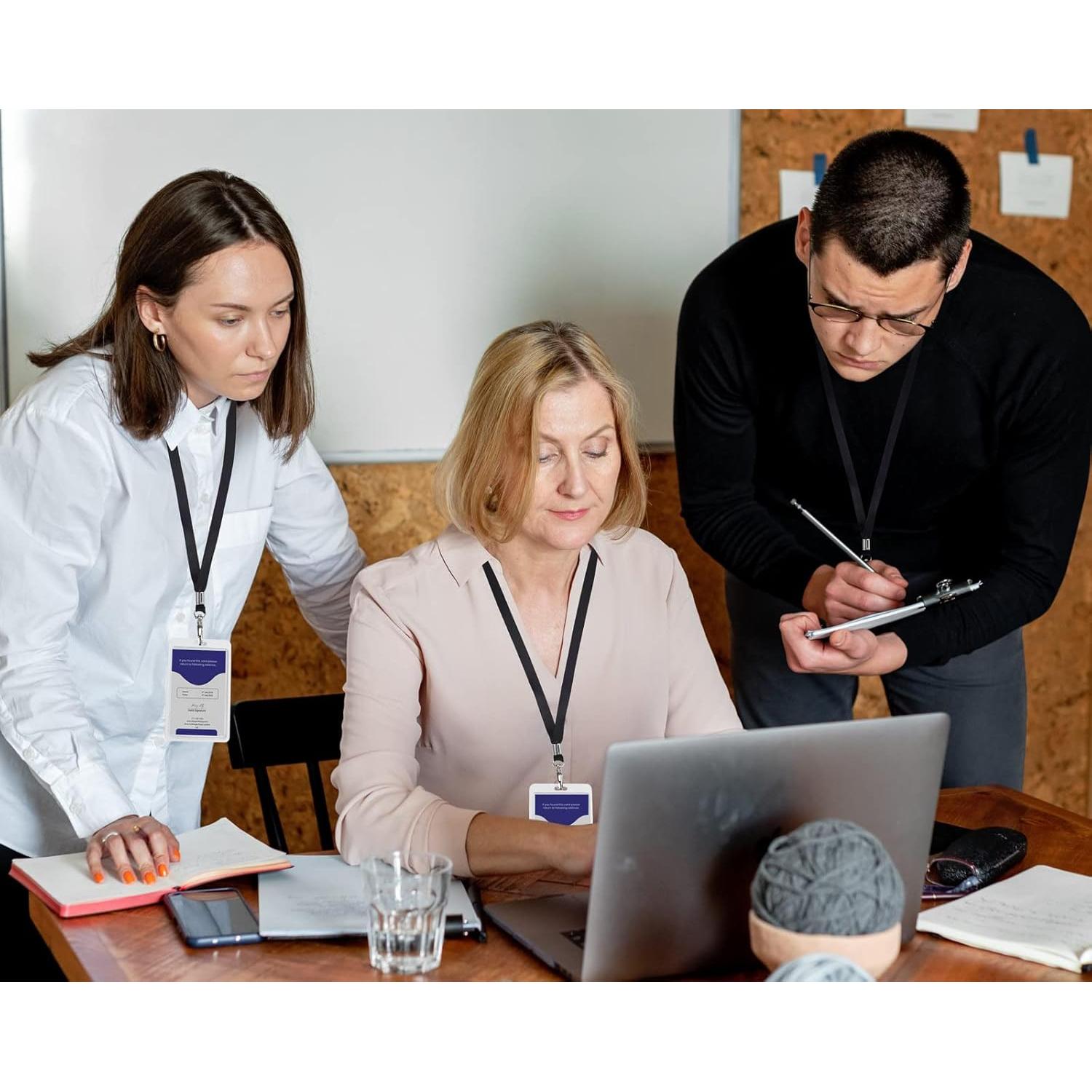 20 Cintas de Cuello Nylon Negro CaseBuy con Gancho Giratorio