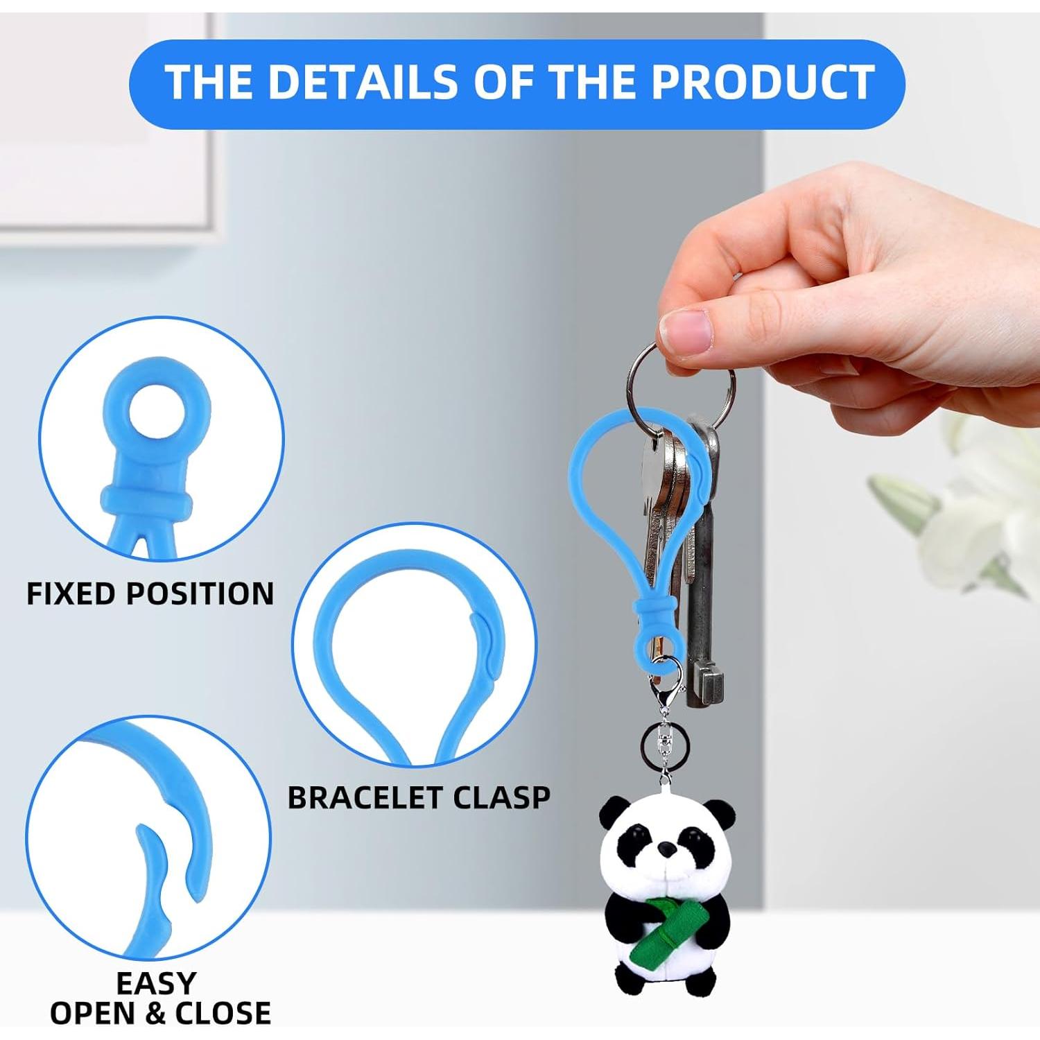 22 Clips de Llaveros Multicolor Fampery Ganchos de Garra 4.8x2.5cm