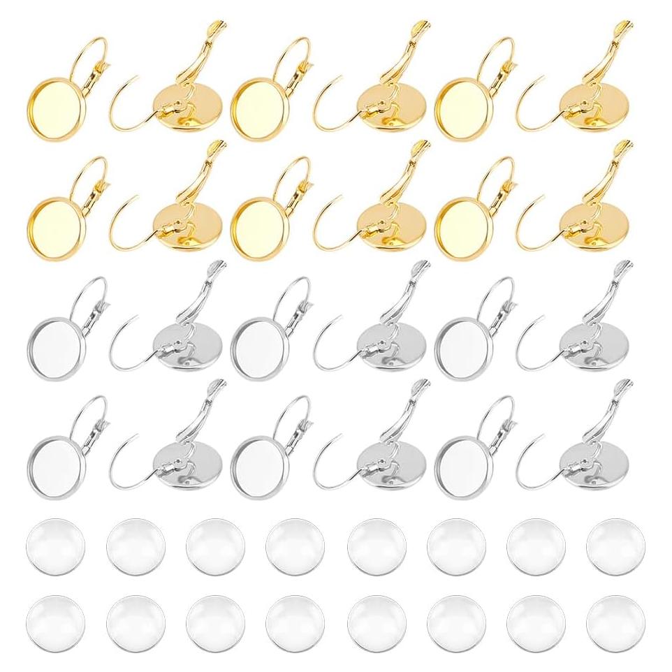 UNICRAFTALE 40 Juegos Pendientes Leverback Acero Inoxidable 12mm