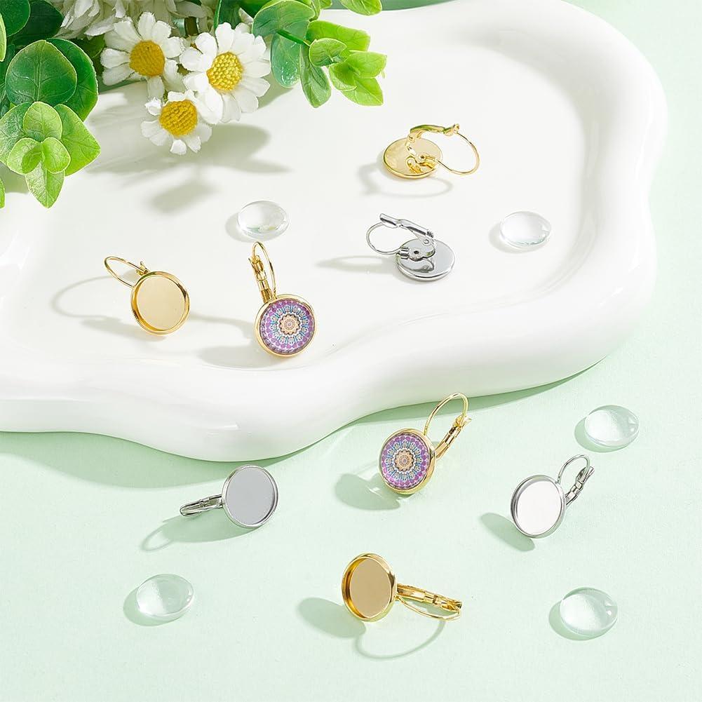 UNICRAFTALE 40 Juegos Pendientes Leverback Acero Inoxidable 12mm