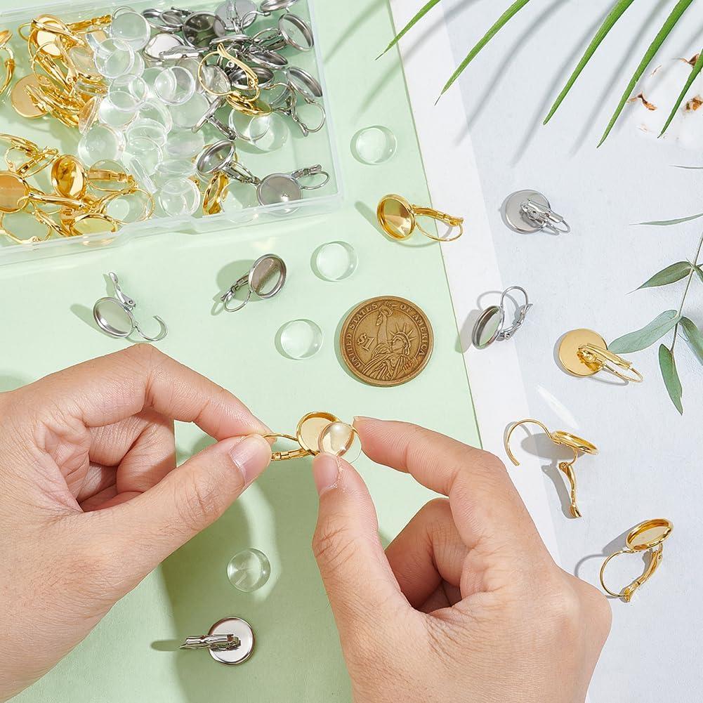 UNICRAFTALE 40 Juegos Pendientes Leverback Acero Inoxidable 12mm