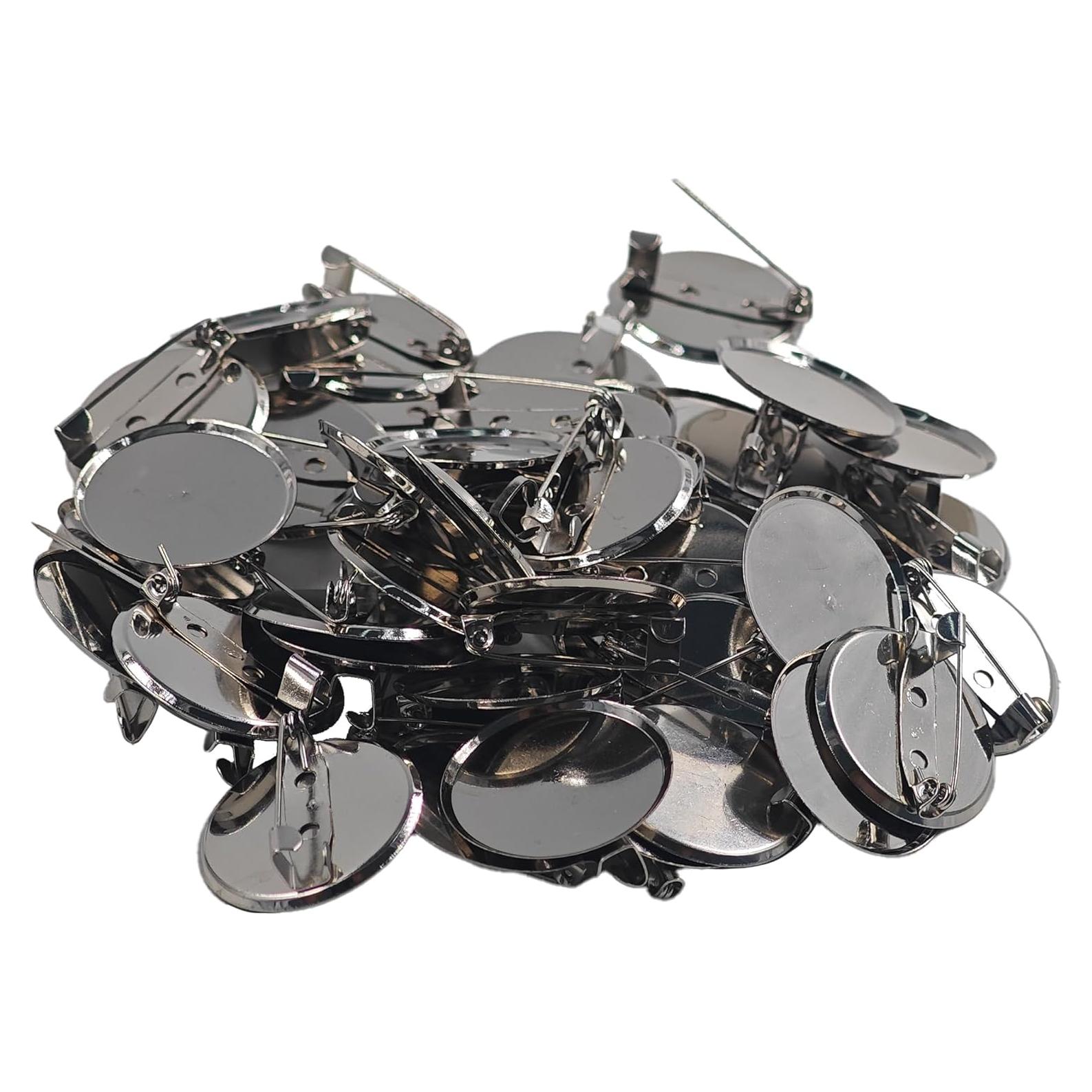50PCS Bases de Pin de Broche Premium Pson 25mm Plata