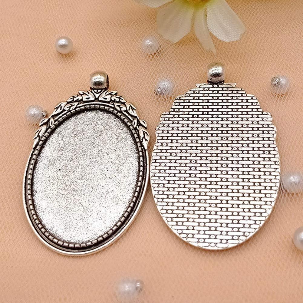 Pendientes Ovalados Bezel Plata Antigua 30x40mm 20 Pcs DIY